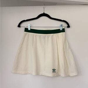 Adidas Cream Green Mini Skater Skirt